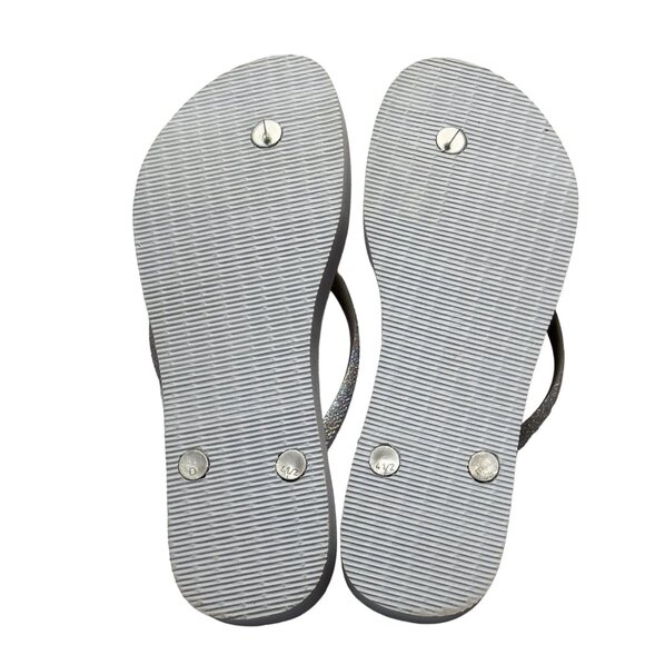 Women’s Shoes HAVAIANAS Gray Flip Flops Flat Rubber Glitter Straps Size Eu 41/44 - Picture 4 of 10